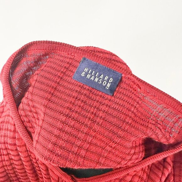 CHERRY RED RIBBED BUTTON UP CARDIGAN - Picture 6 of 6